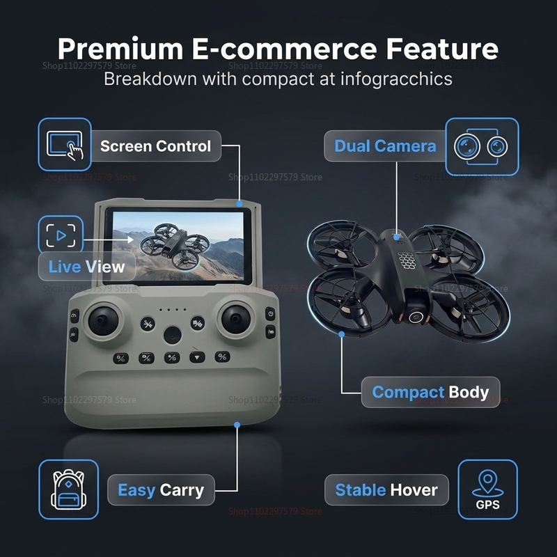 2026 New M5 Mini Drone 2.4inch - Drone Video Production review and price